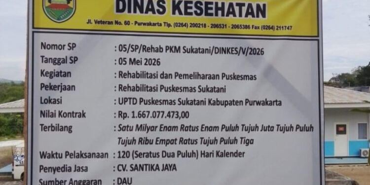 PEMERINTAH PURWAKARTA REHABILITASI PUSKESMAS SUKATANI, CV. SANTIKA JAYA LAKSANAKAN PROYEK SENILAI RP1,6 MILIAR