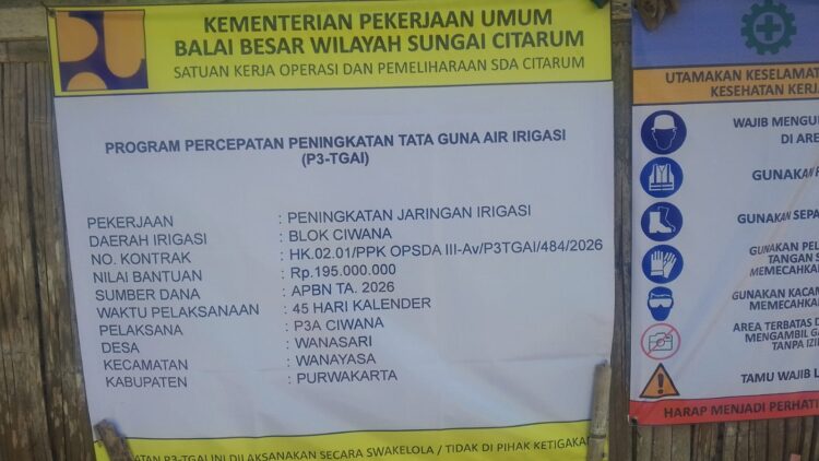 Diduga Kurang Transparan, Proyek P3-TGAI di Desa Wanasari Jadi Sorotan
